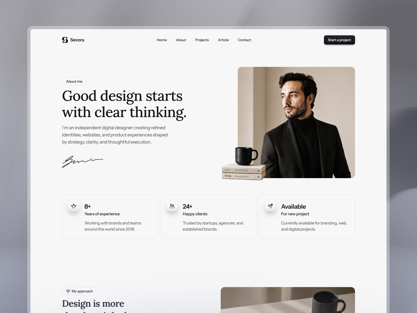 Sevora - Framer free template