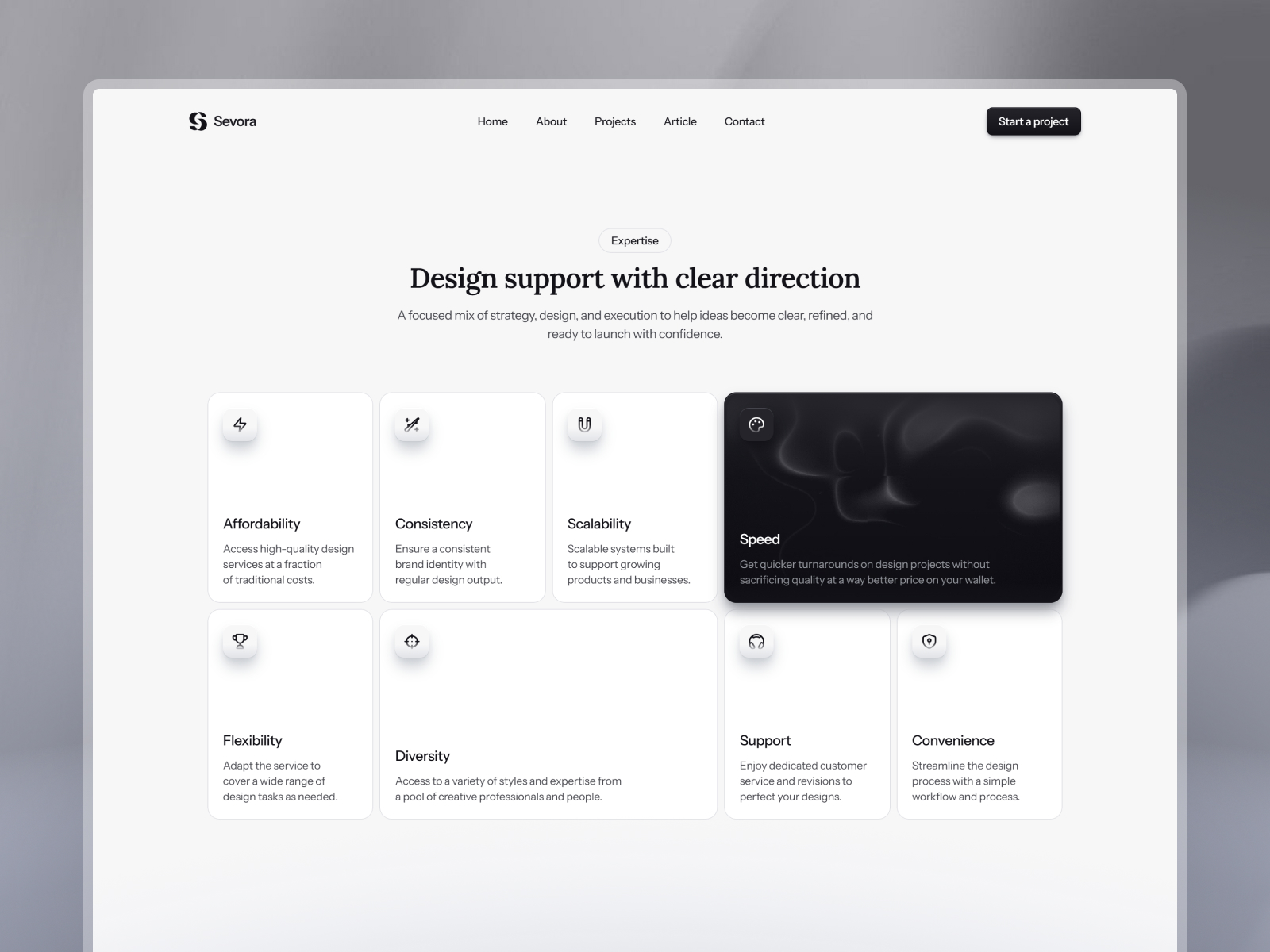 Sevora - Framer free template