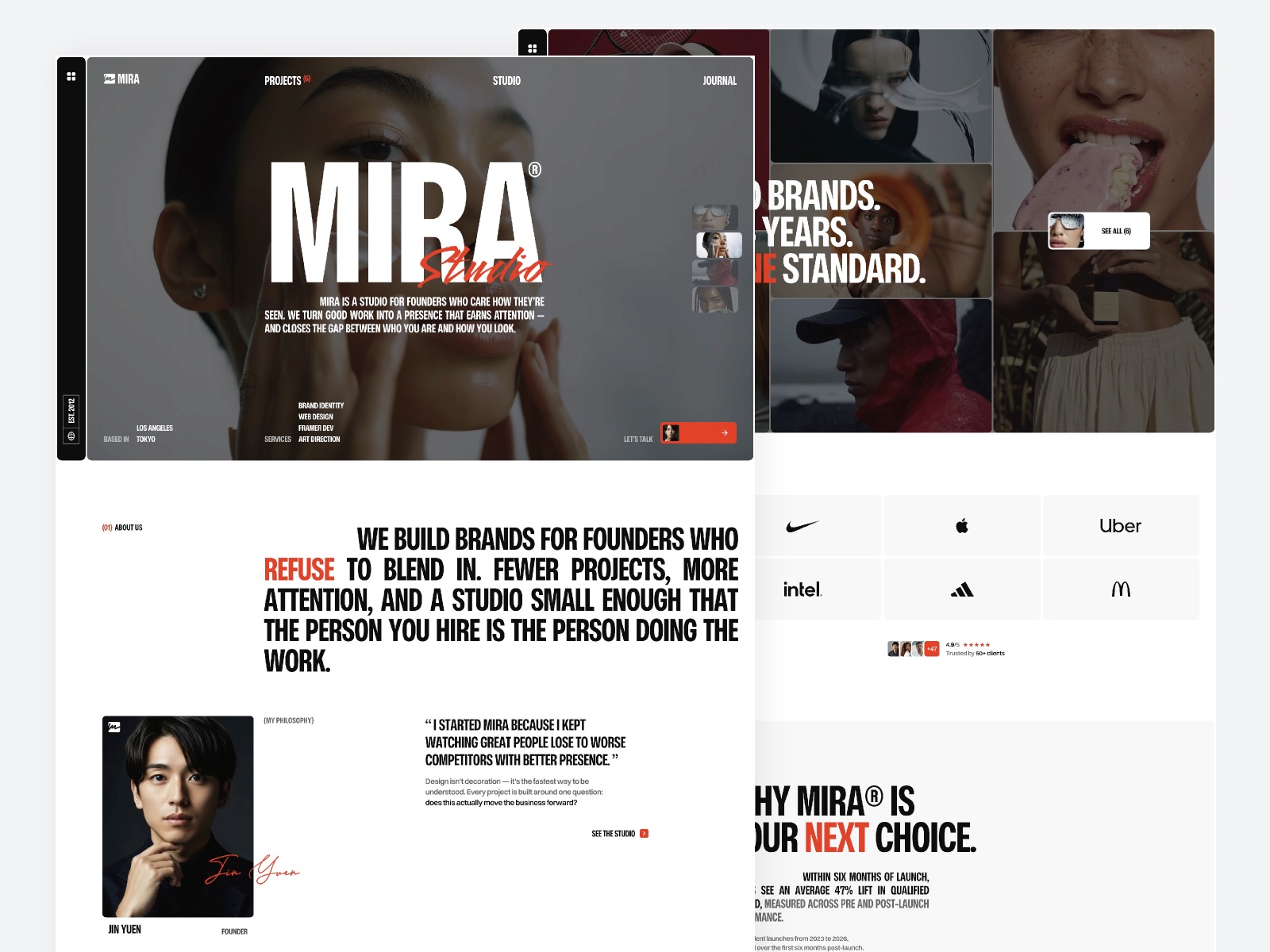 Mira - Framer template for design studios.