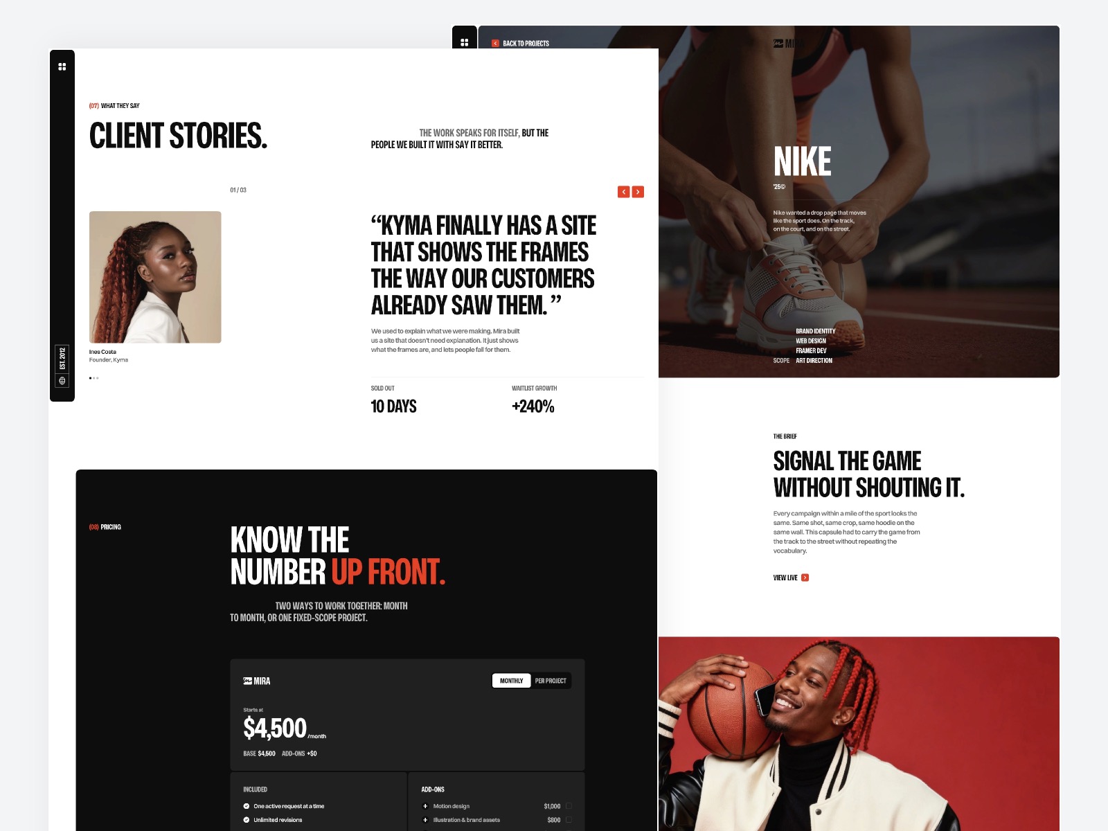 Mira - Framer template for design studios.