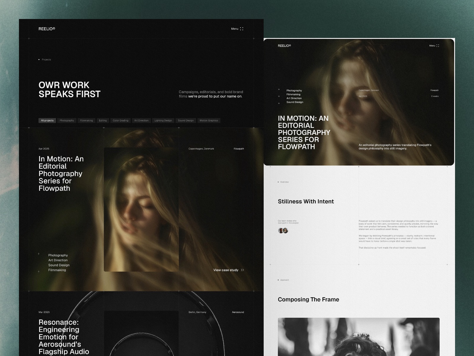 Reelio — Photography & Film Studio Framer Template