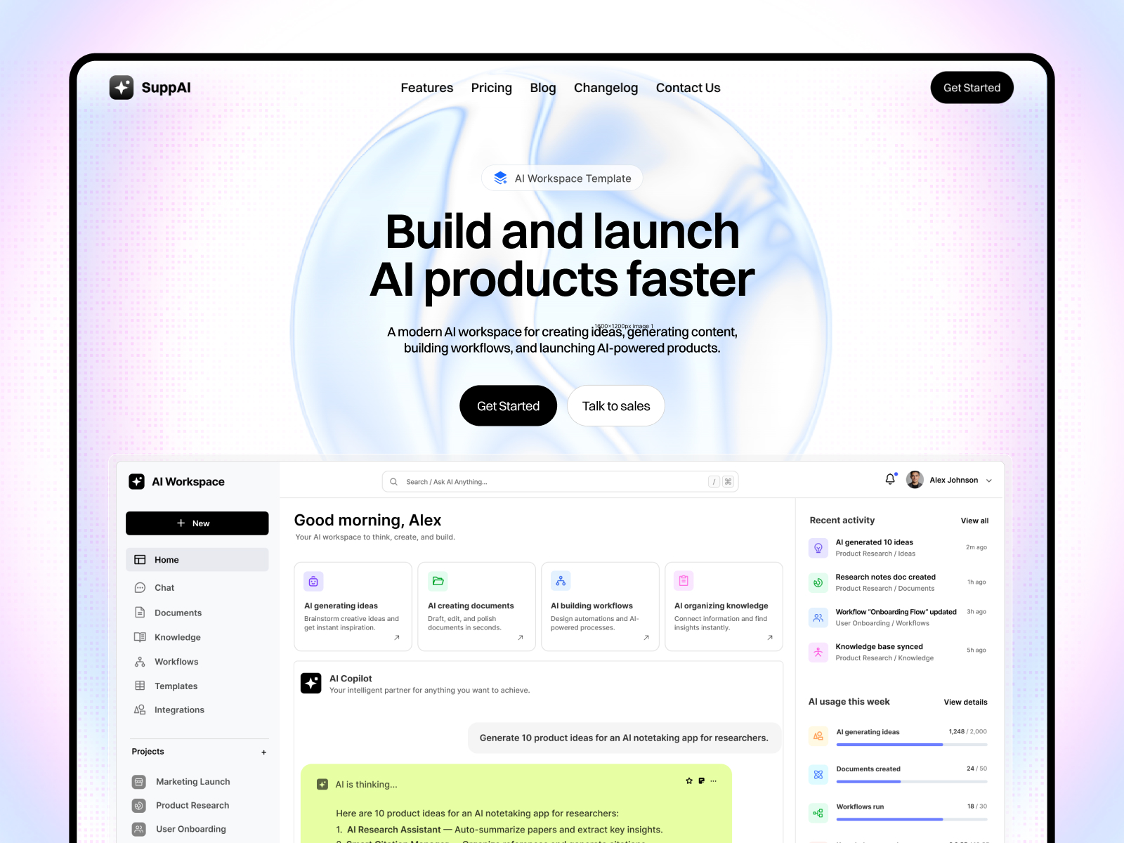 SuppAI — AI Workspace Framer Template