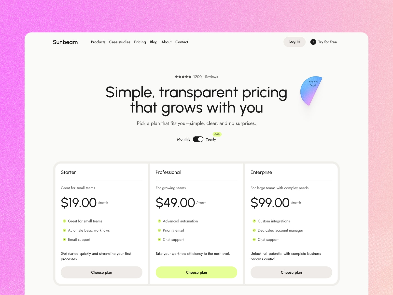Sunbeam | The fun B2B SaaS template