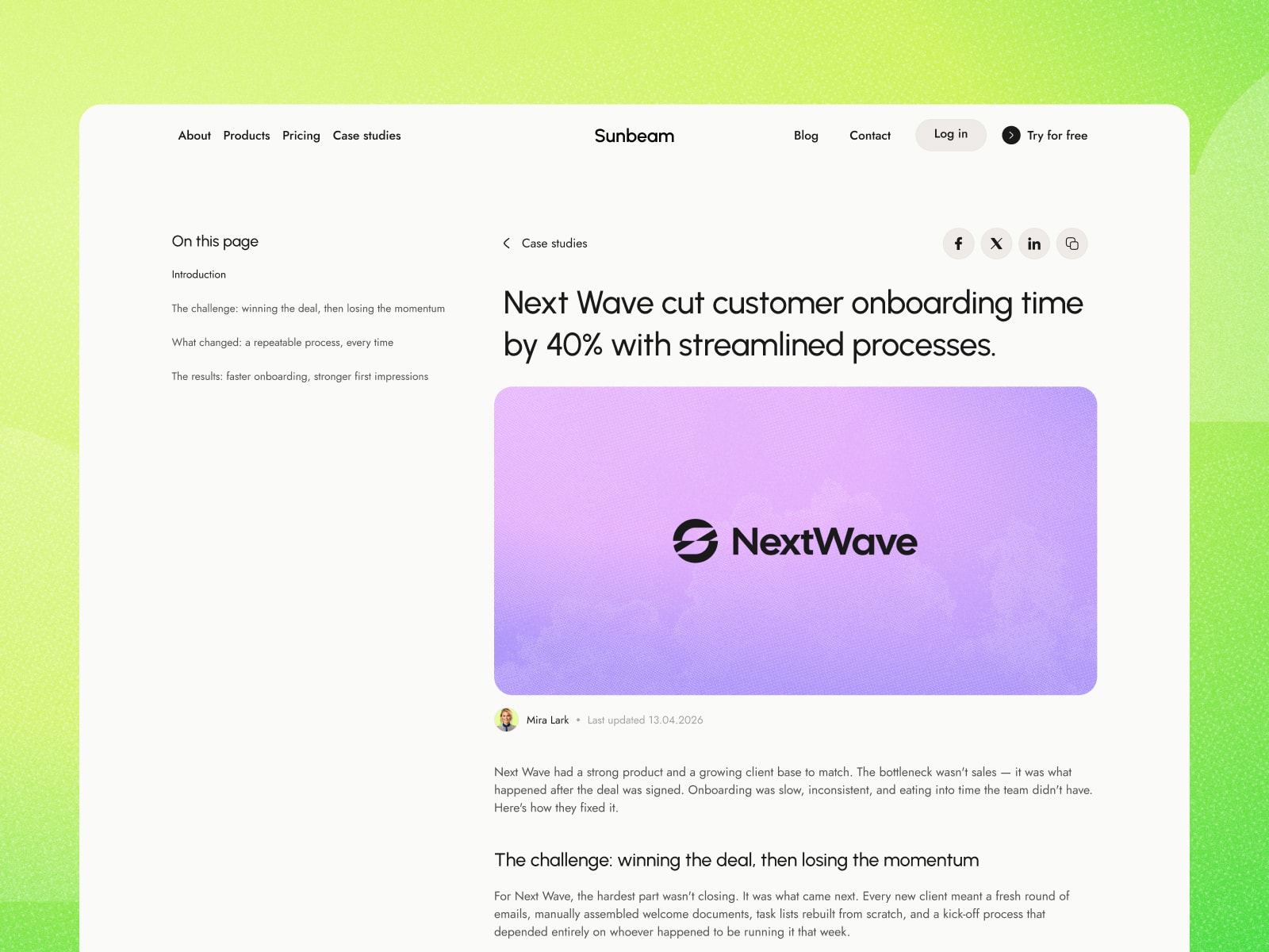 Sunbeam | The fun B2B SaaS template