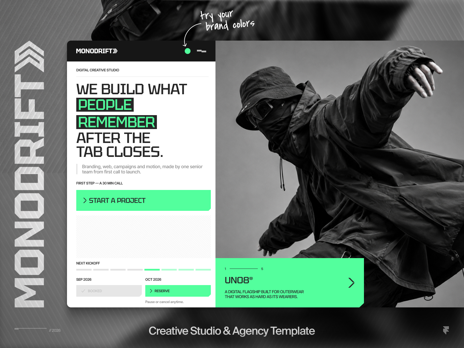 Monodrift — Framer Template for Studios...