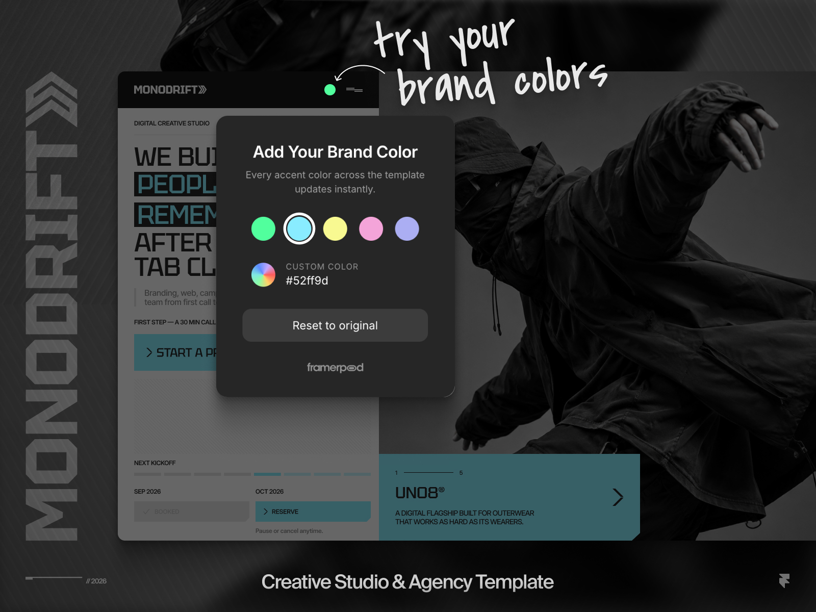 Monodrift — Framer Template for Studios & Agencies