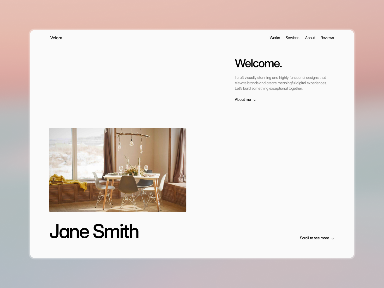 Velora — Free Portfolio & Resume Template