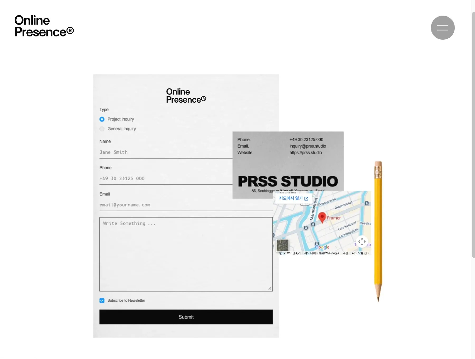 Minifolio001 ― Framer Portfolio Template (CMS)