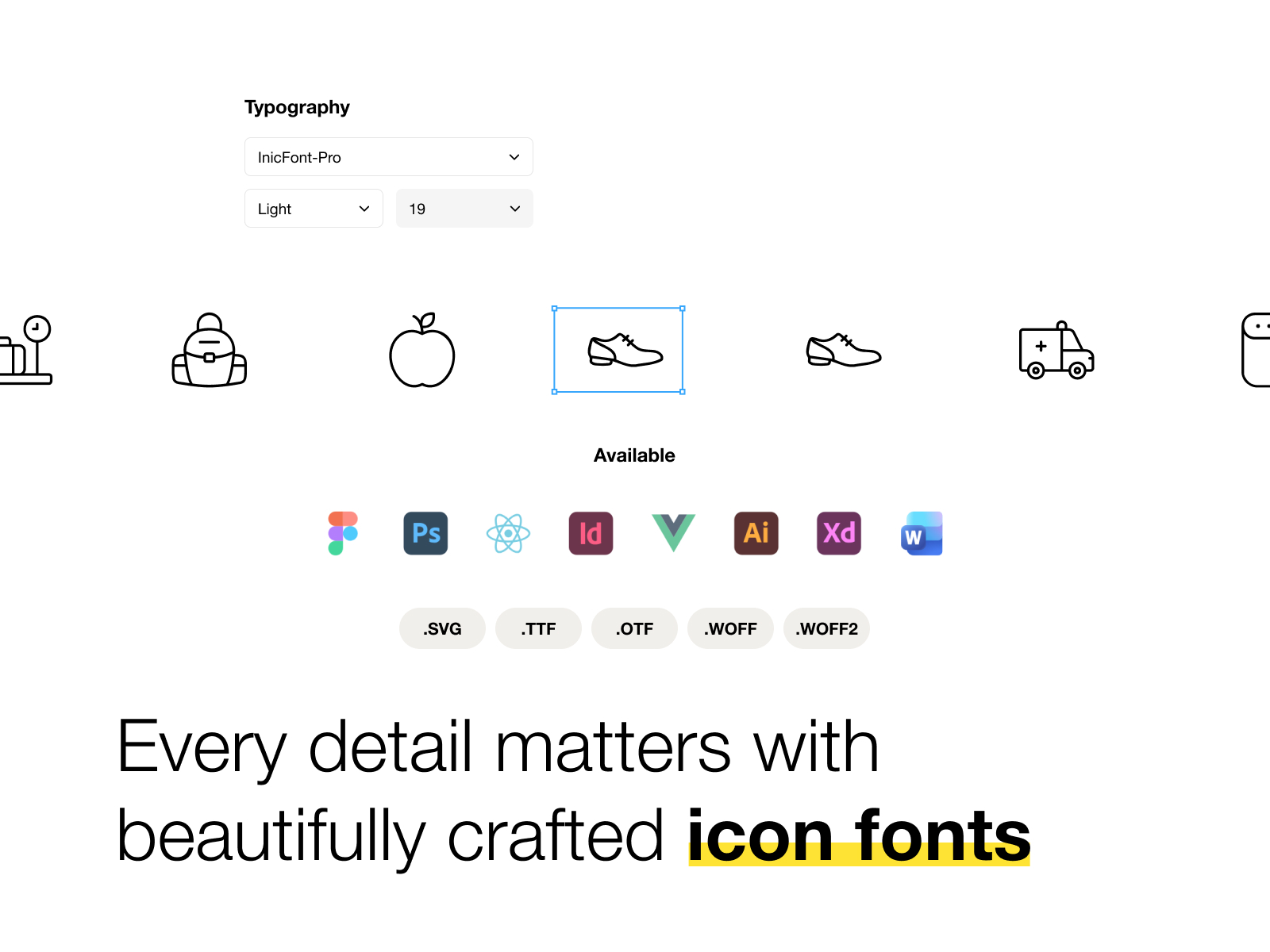 InicFont -Icon Library for Designer and Developers