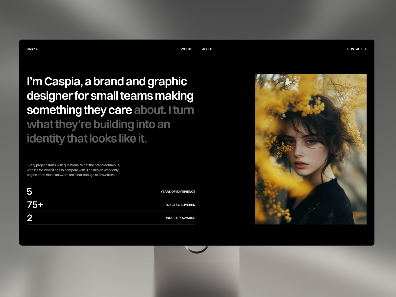 CASPIA — Free Portfolio Template for Creatives