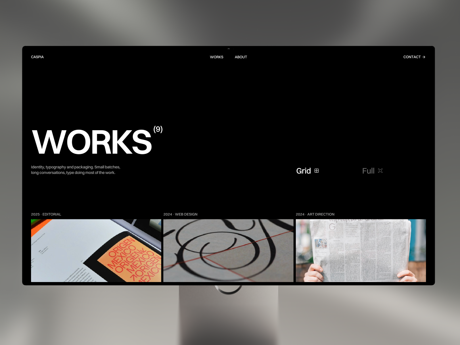 CASPIA — Free Portfolio Template for Creatives