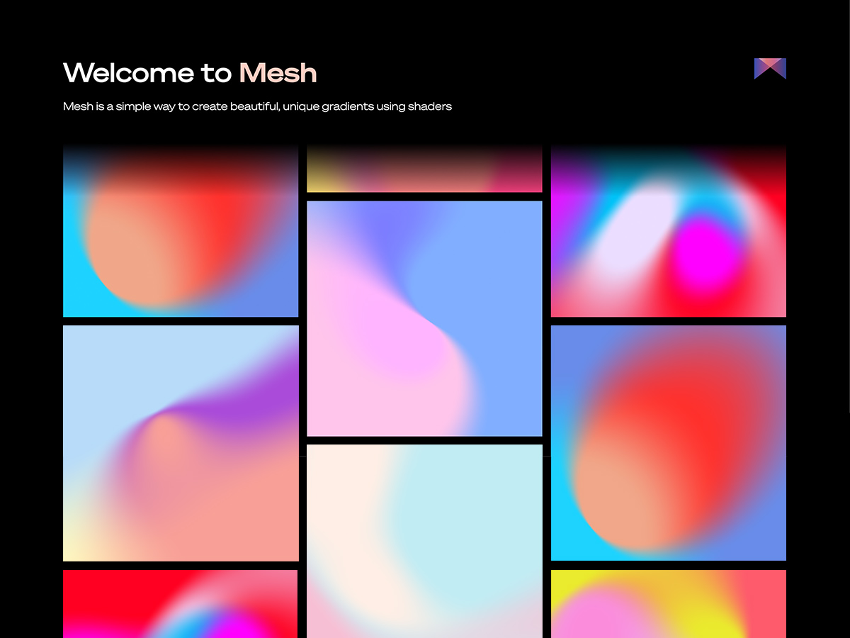 Mesh - Unique gradients using shaders