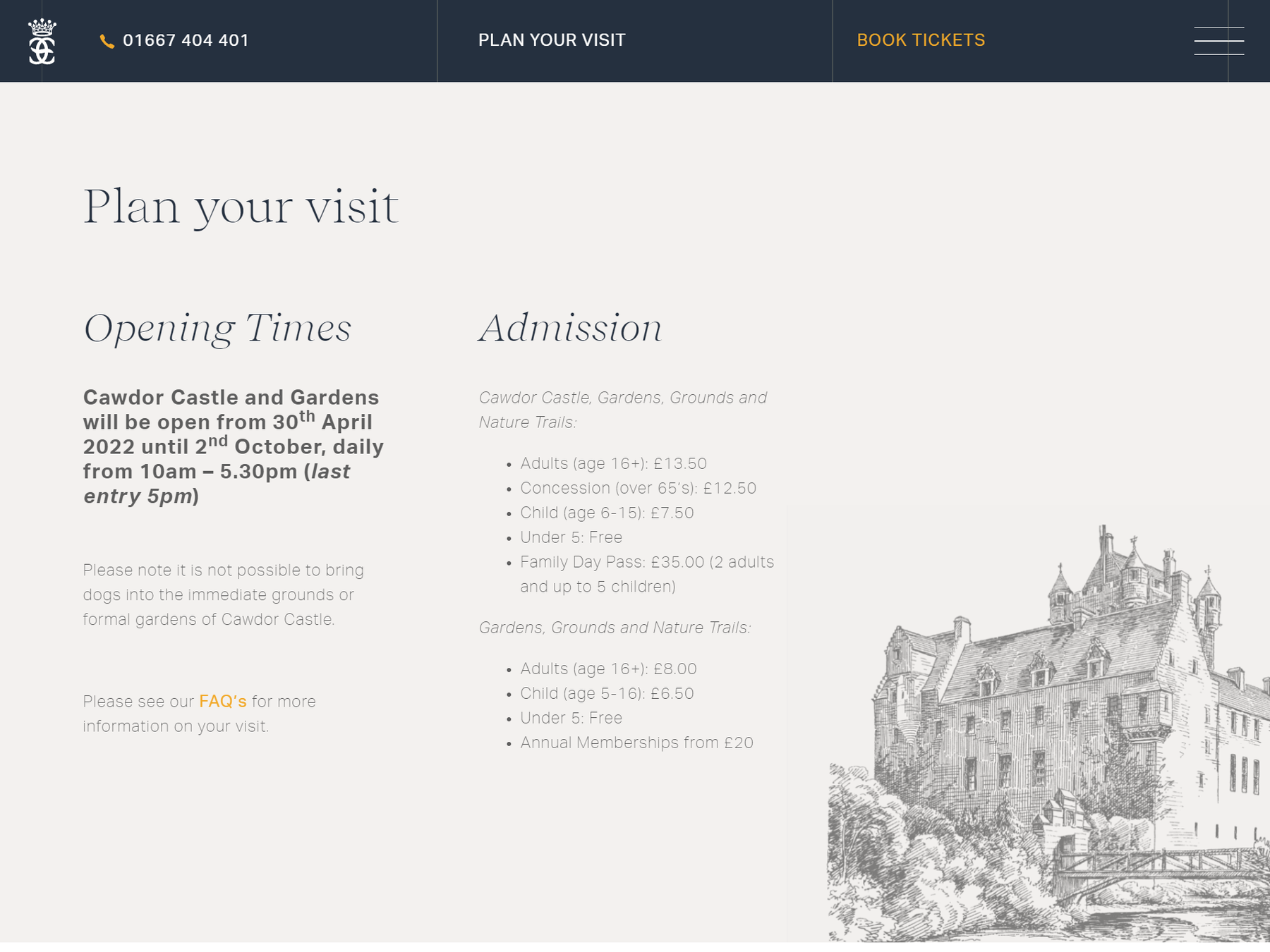 Admission page