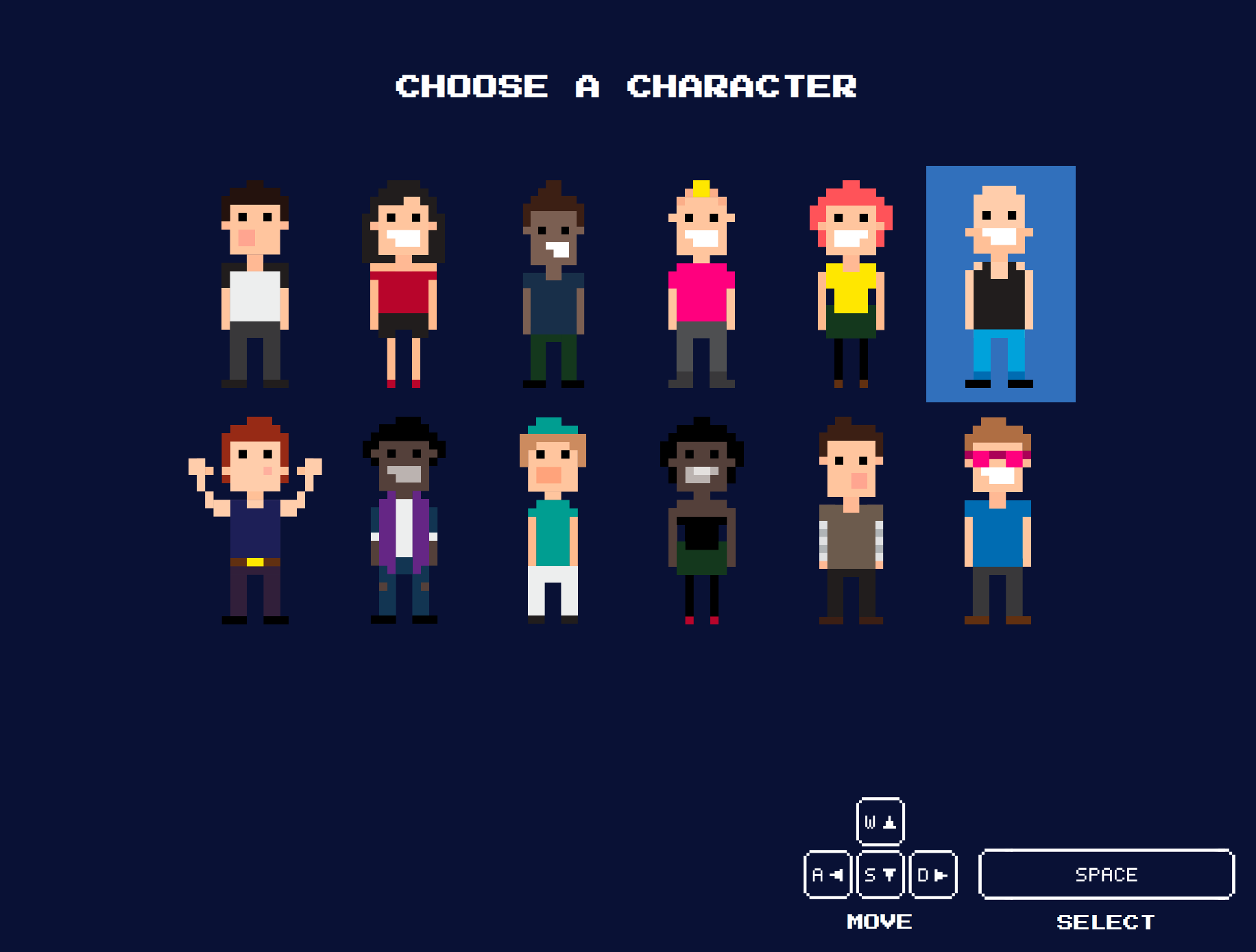 Character selection
