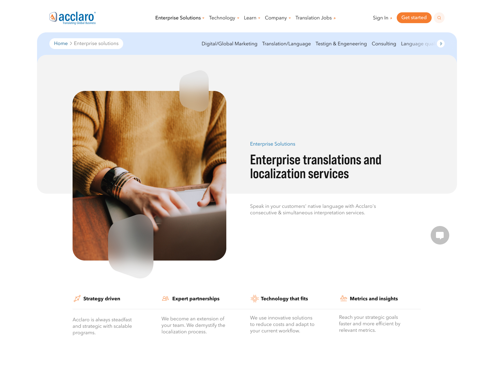 Solutions page