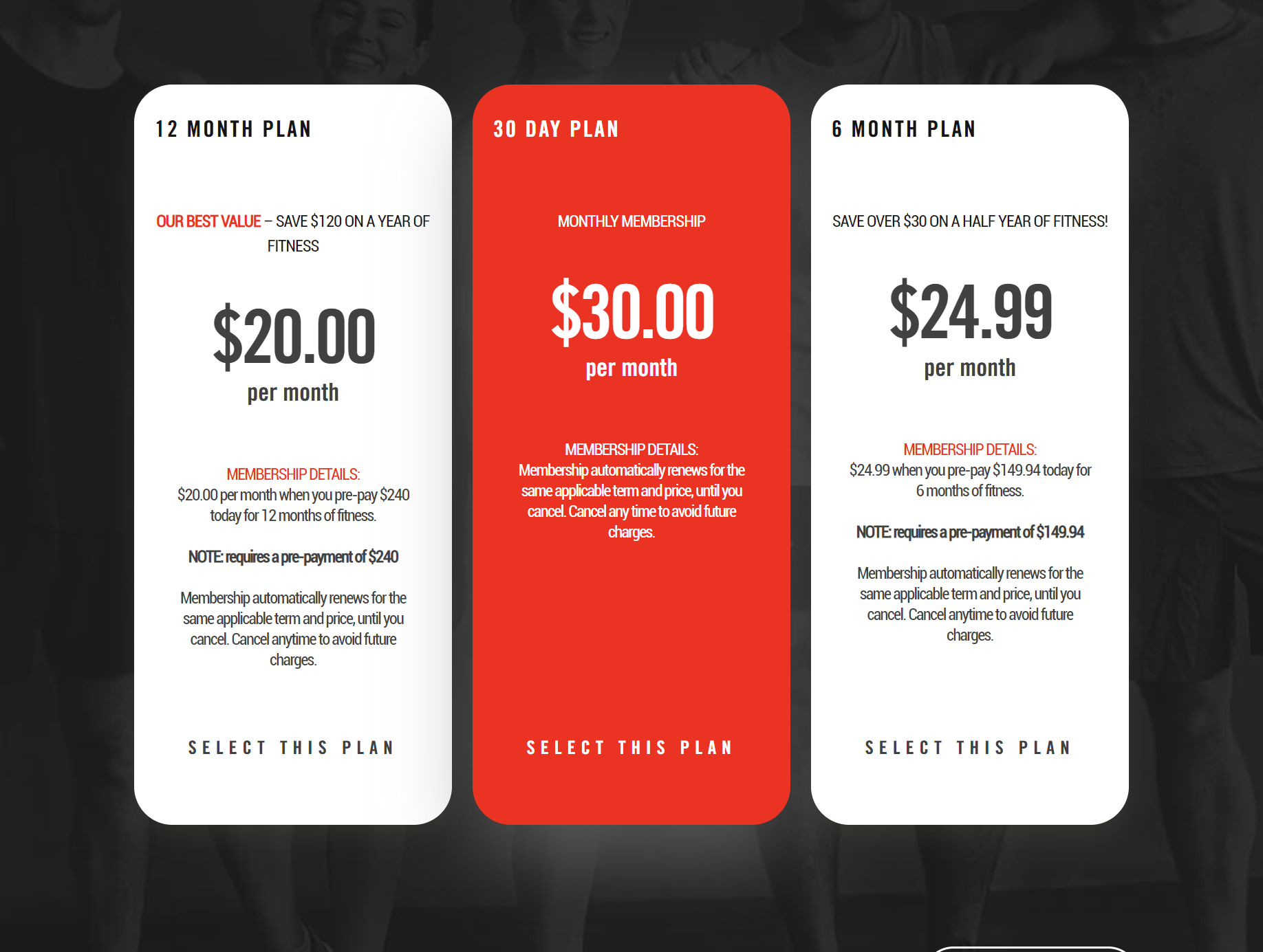 Pricing page - ATUONLINE