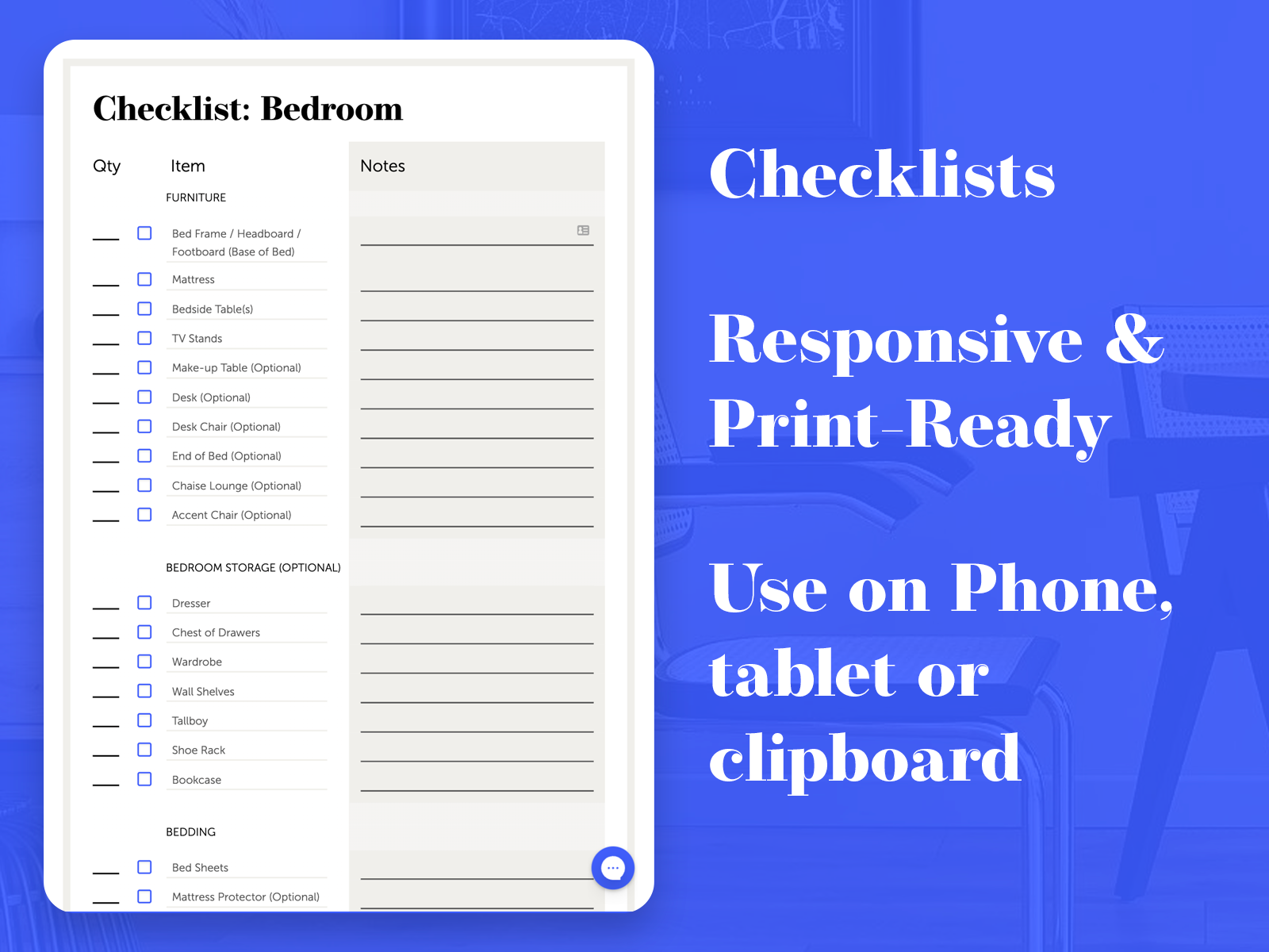 Responsive, Print-Ready Checklists