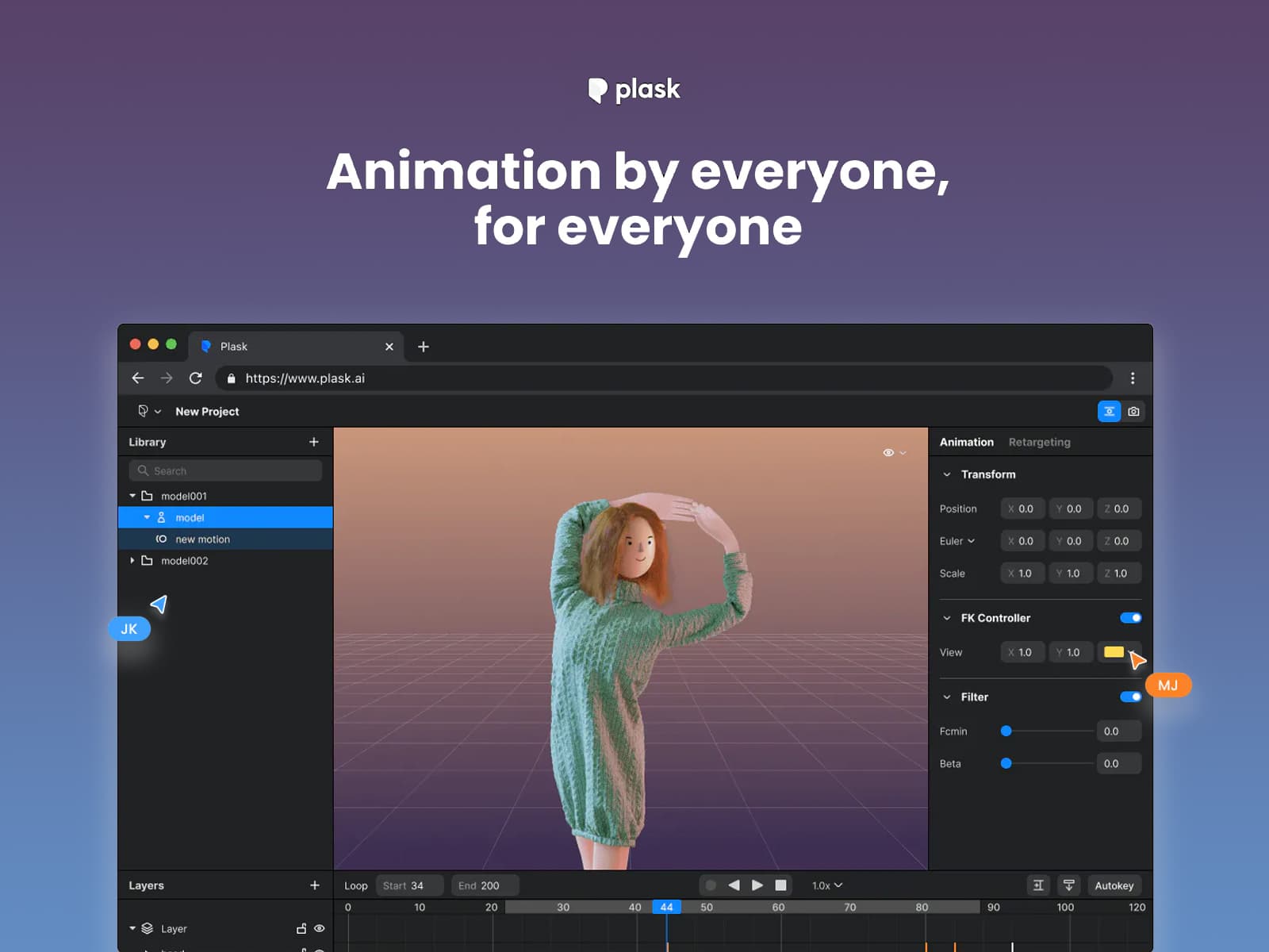 Plask - AI Motion Capture and 3D Animation Tool
