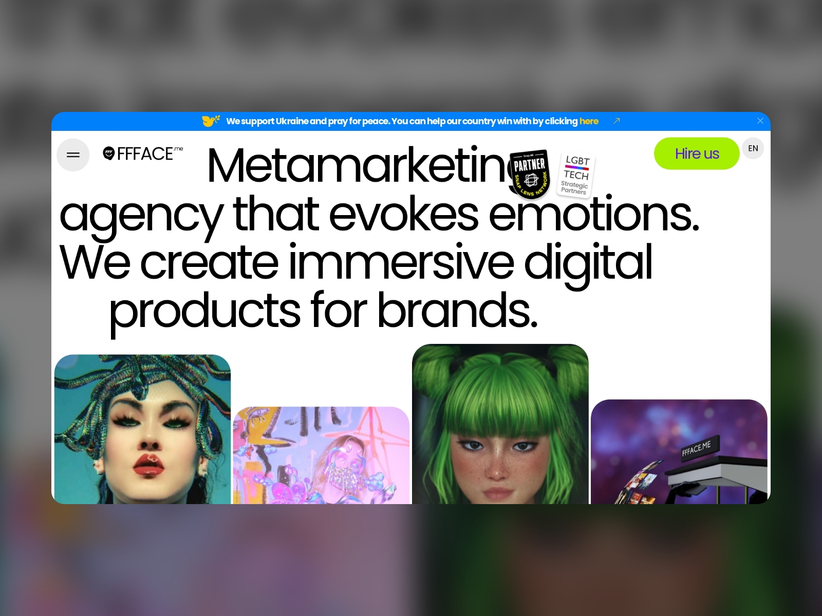 FFFACE ME Awwwards Honorable Mention