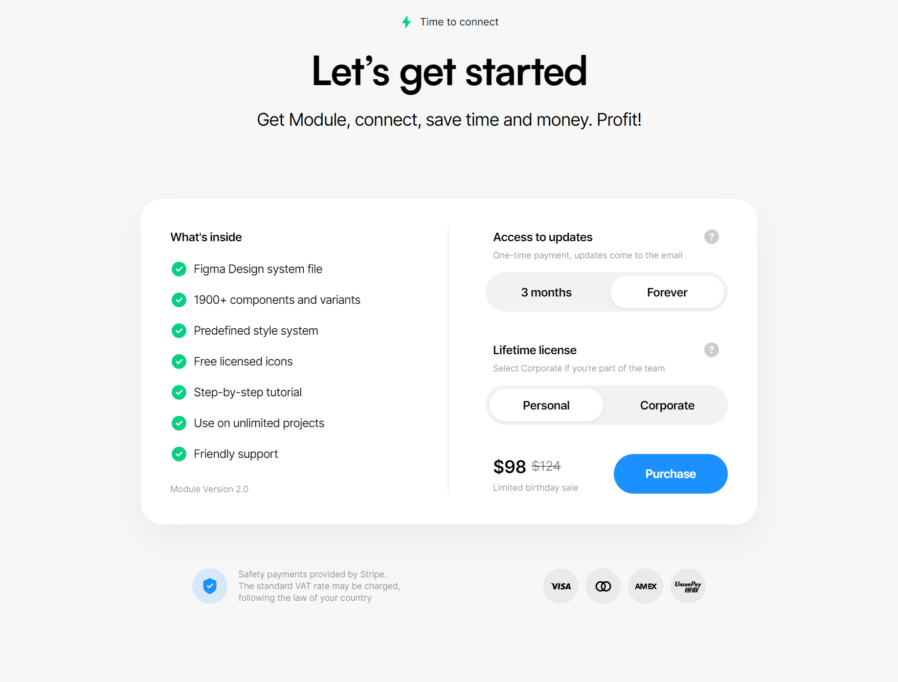 Pricing page - Module