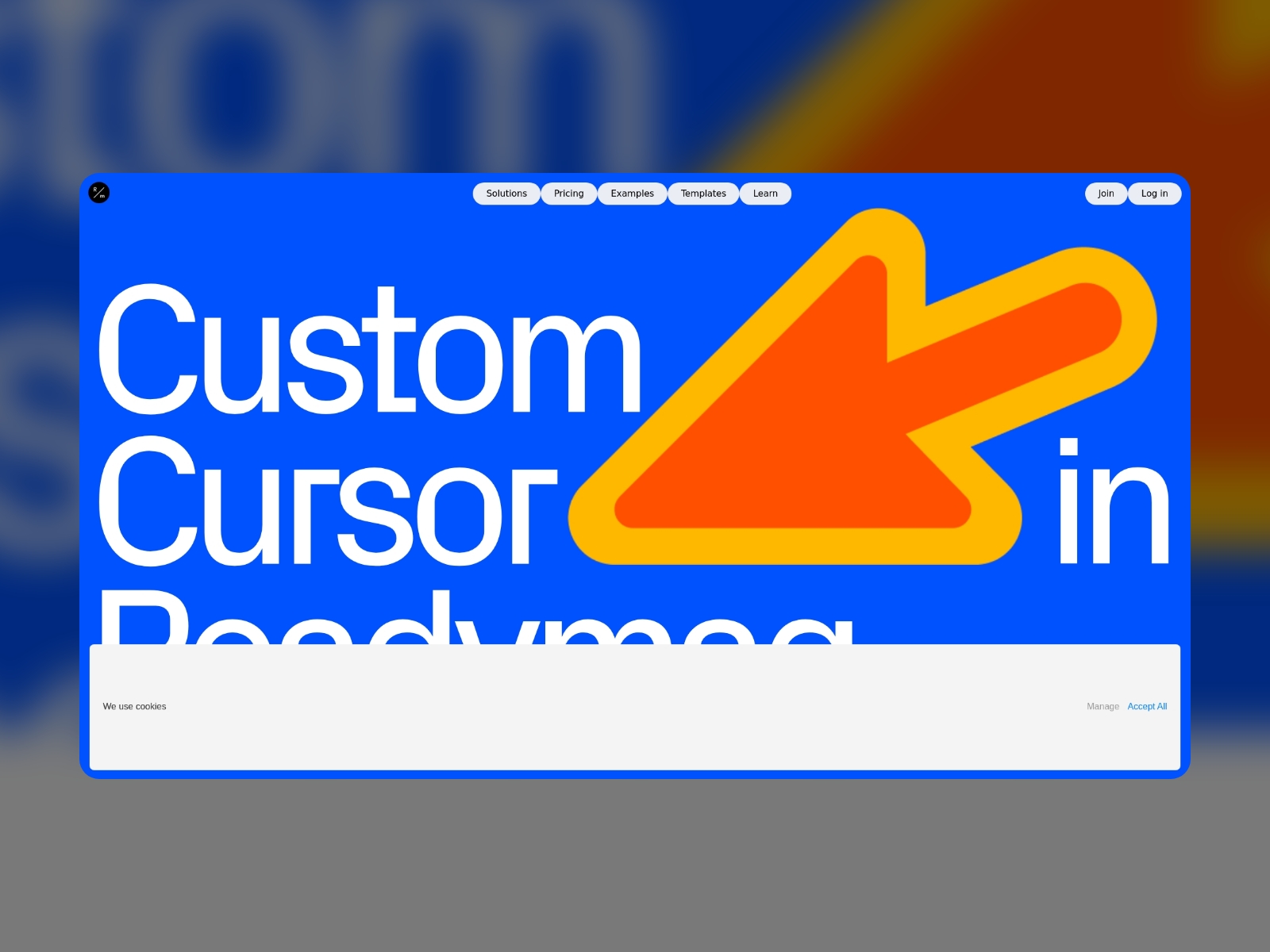 Custom cursor - Awwwards Honorable Mention