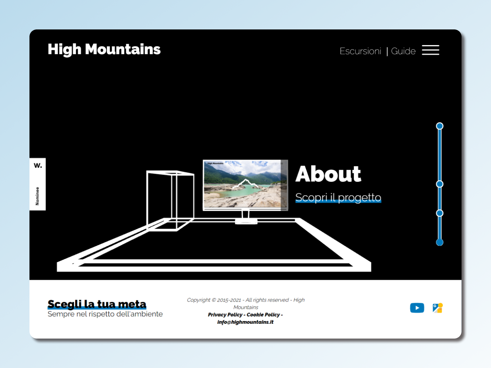 High Mountains - Home: 3D animation on scroll