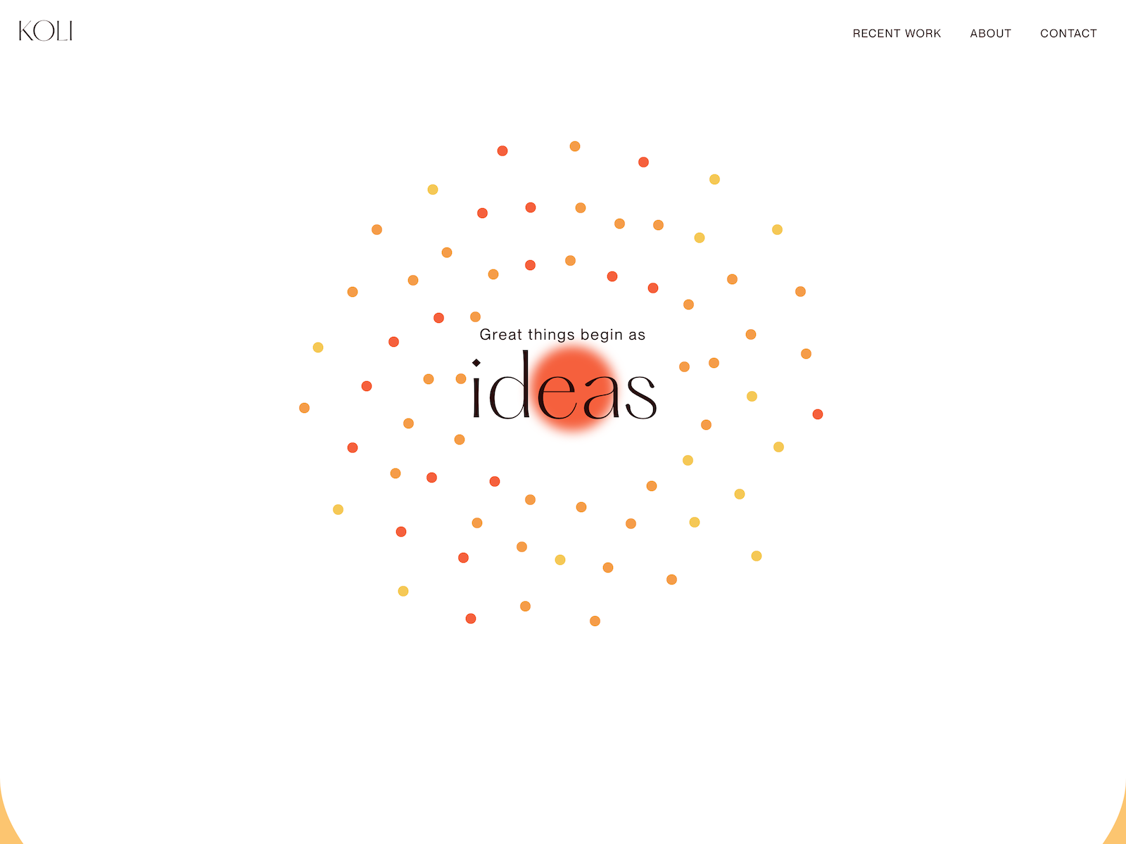 Header animation visualizing how ideas are turned into reality