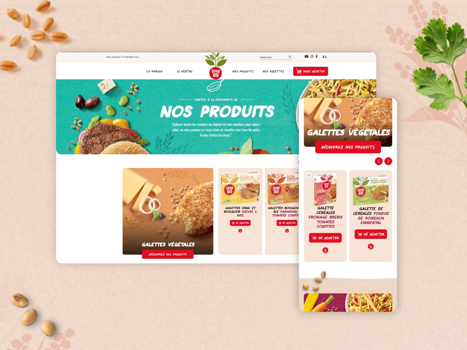 Products and recipes page
