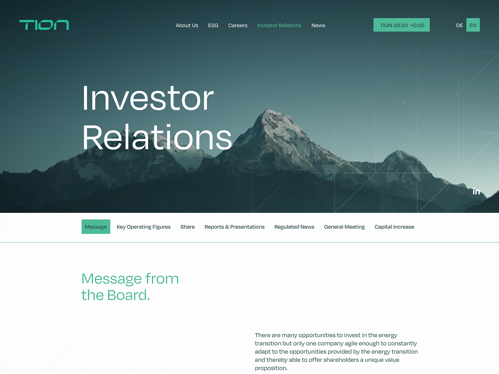 About : Company Info, News, Careers, Investor Relations