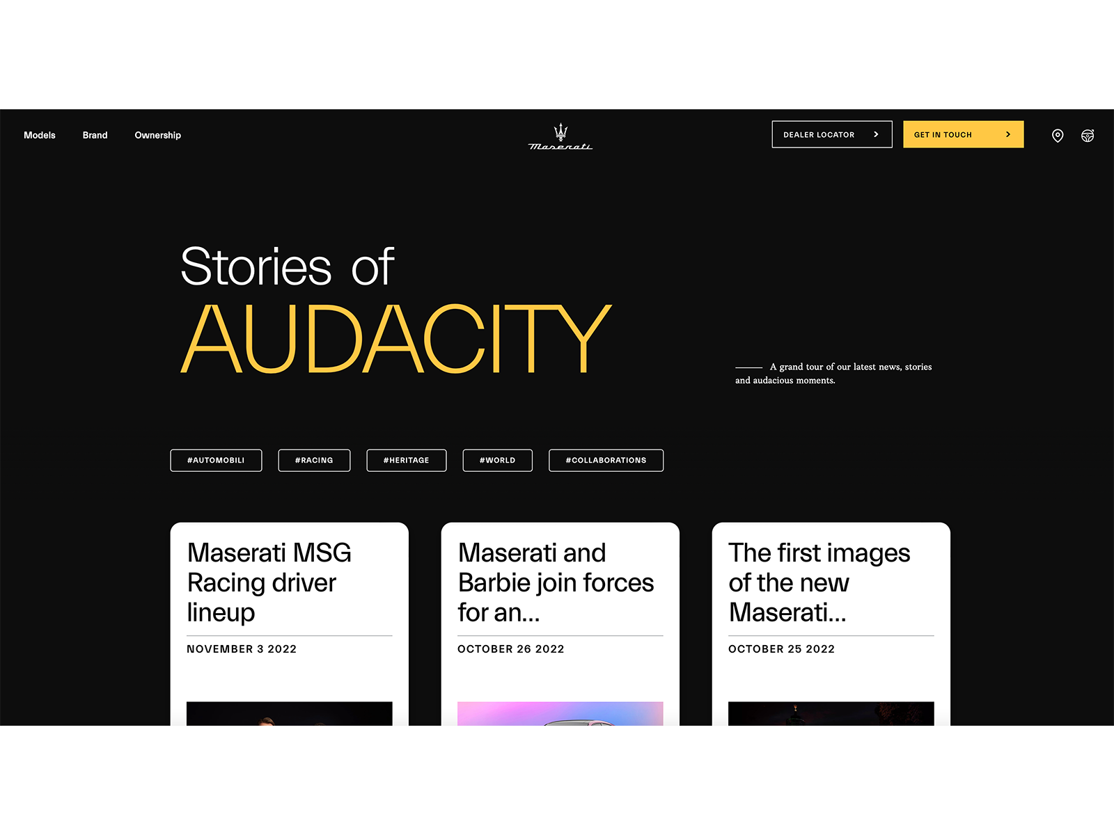 STORIES OF AUDACITY | Blog style content hub