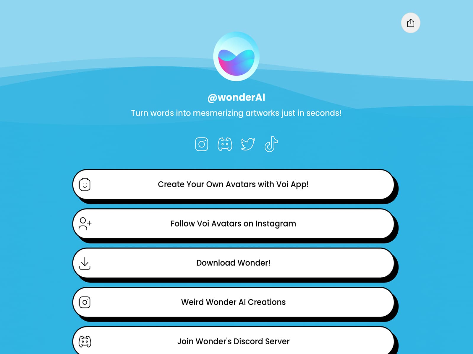 Linktree - Wonder AI Art Generator