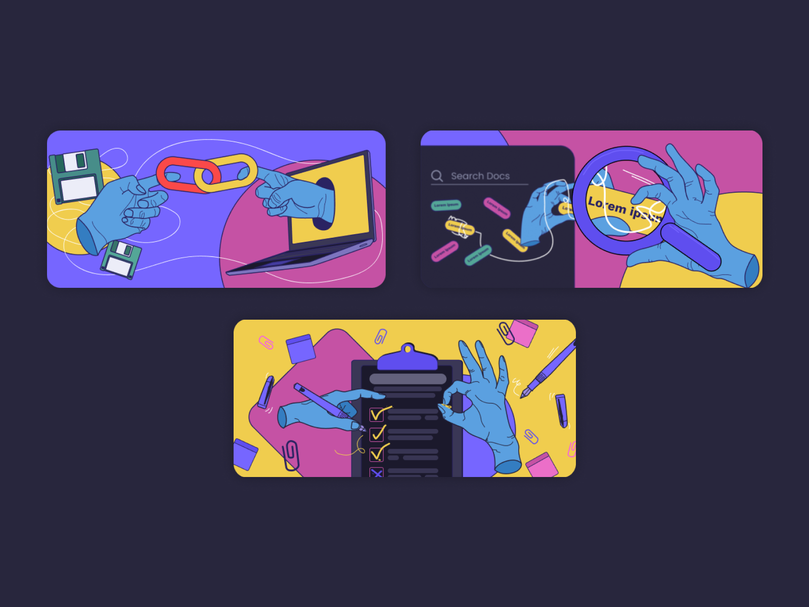 Illustrations for MadNotes Landing Page