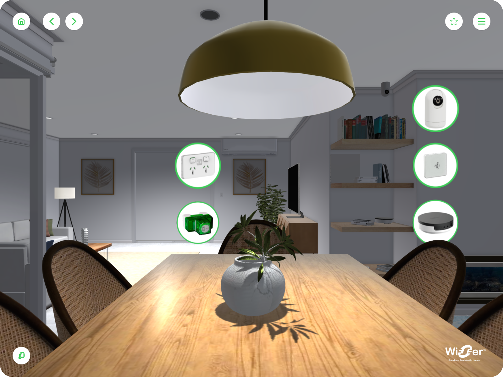 Product range displayed in virtual home