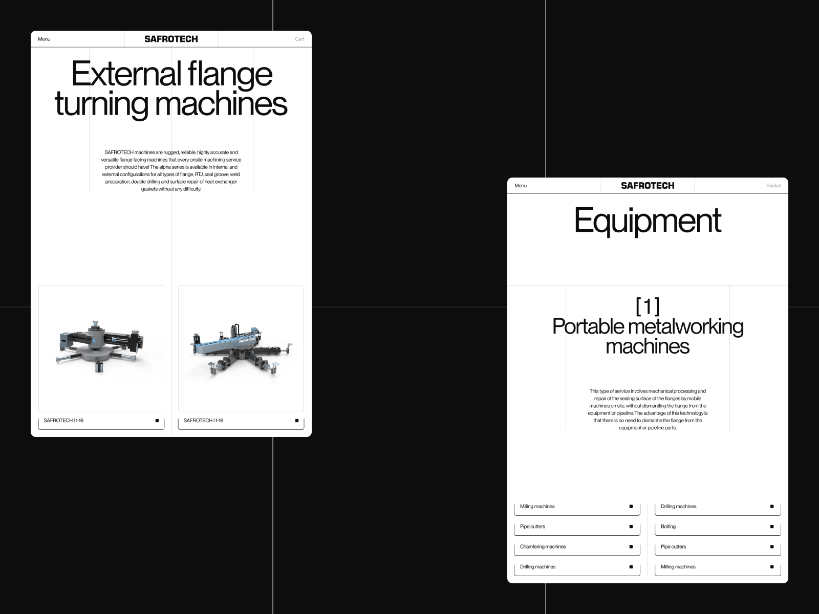 Equipments page