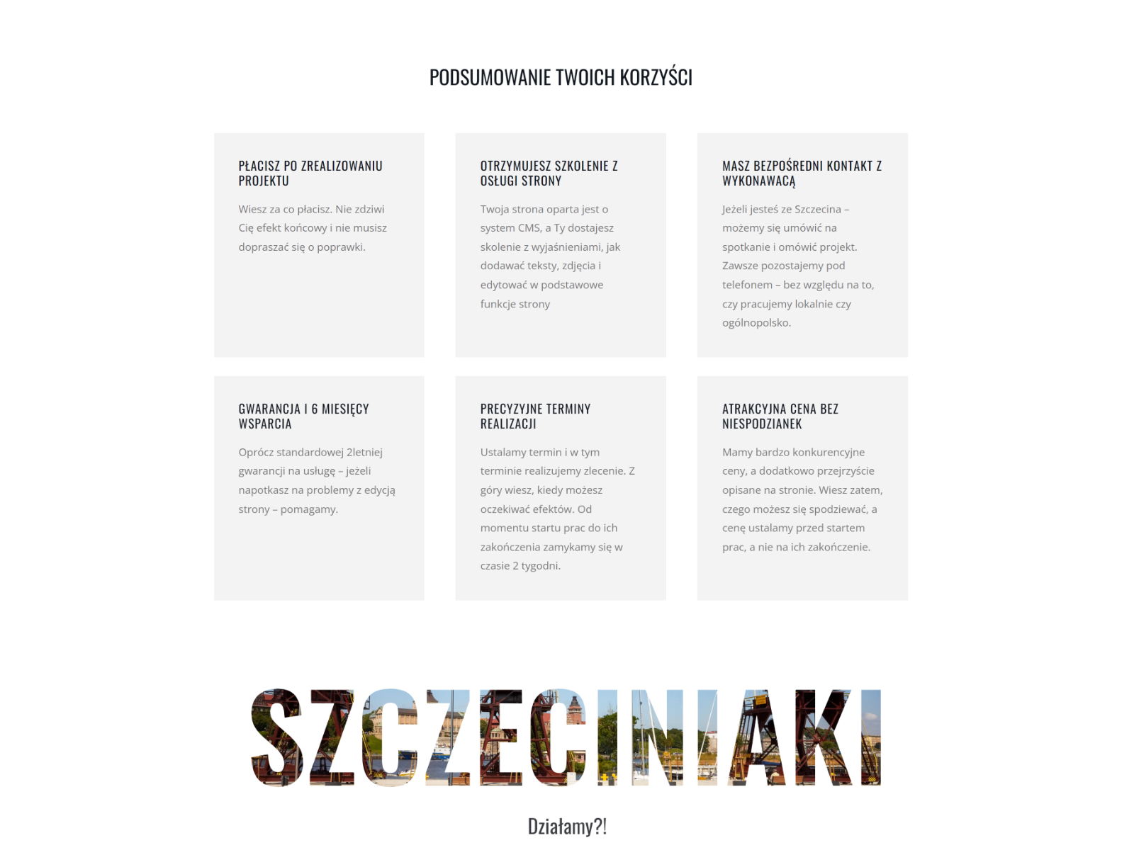 Strony internetowe Szczecin - about us website