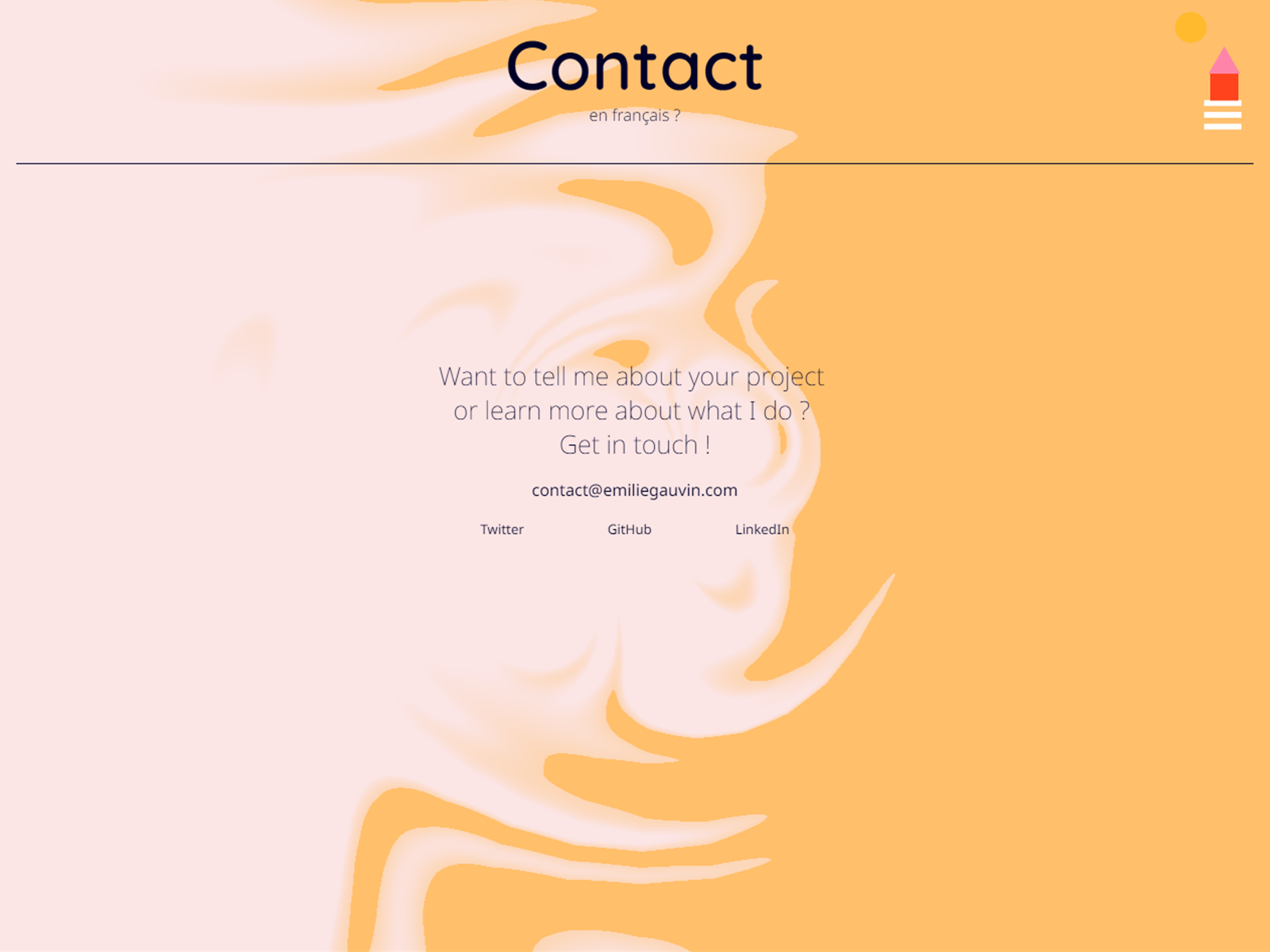 Contact page and transition