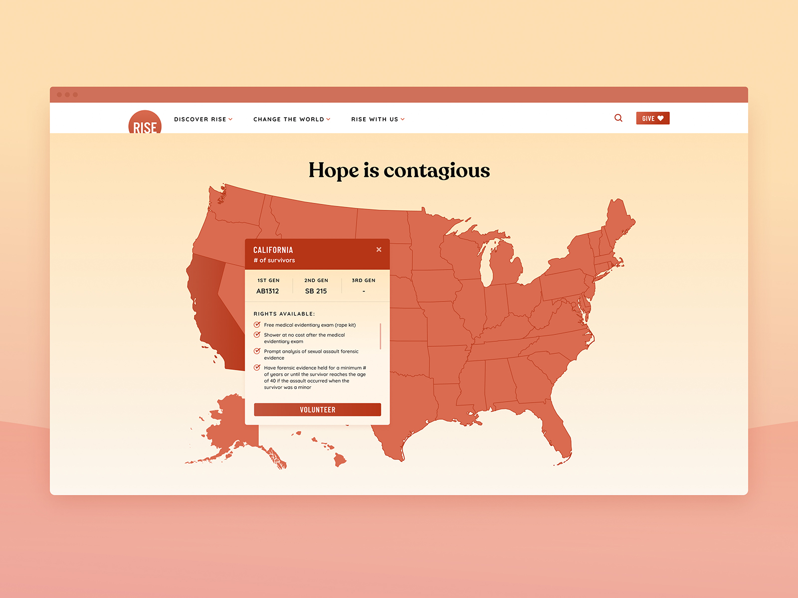 Website design + interactive map