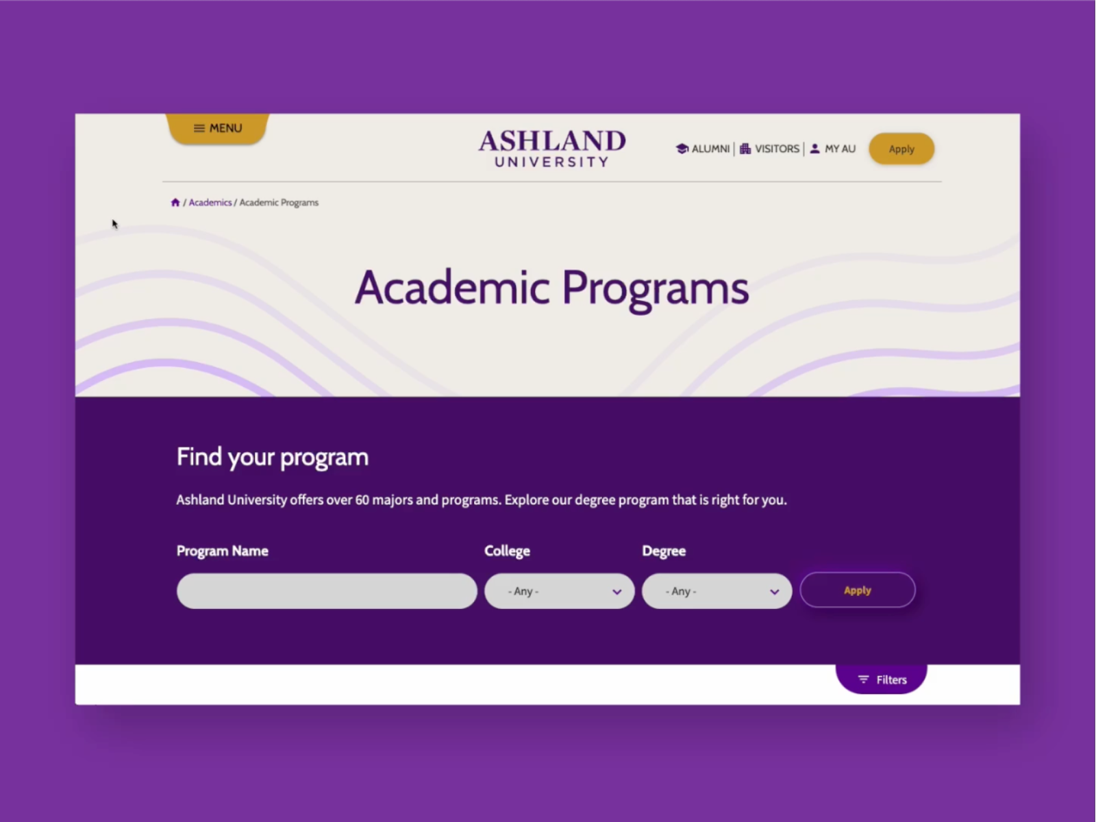 Ashland University Search