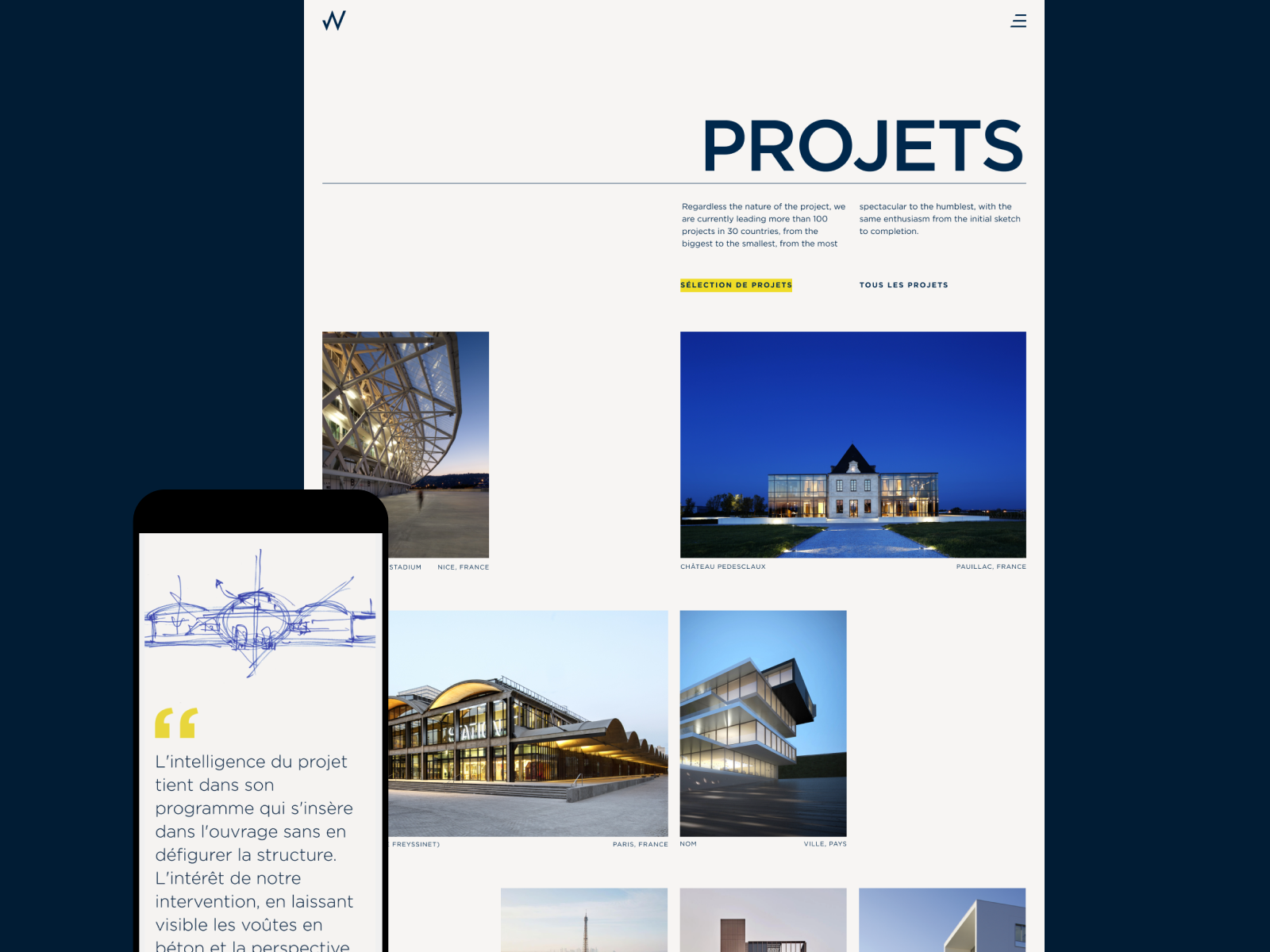 Pages projets / produits