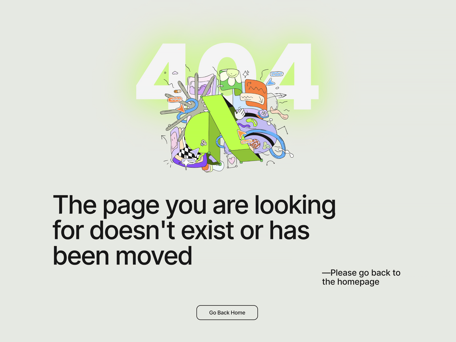 404 Page Illustration and Typography