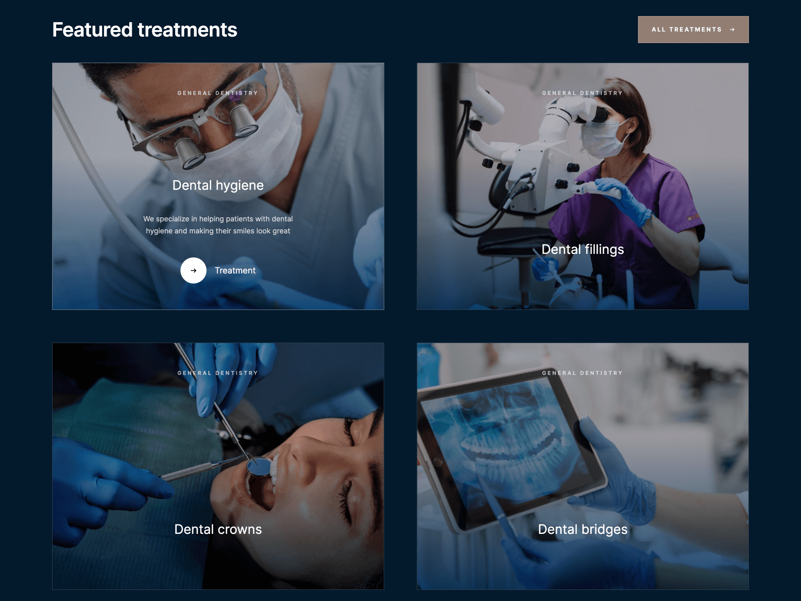 Content Sections - Dentist website template Klaas