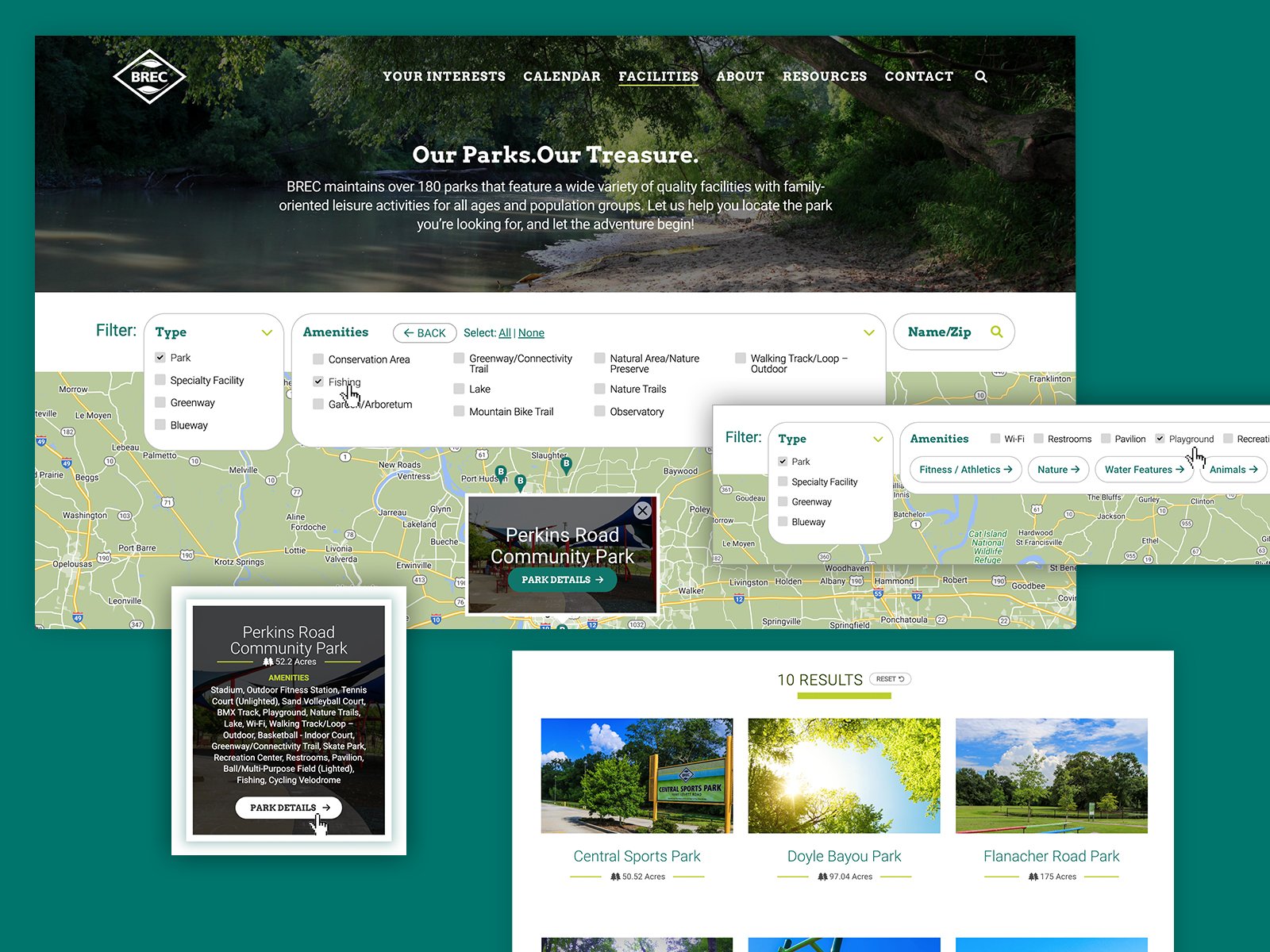 Interactive Park Facilities and Features Map