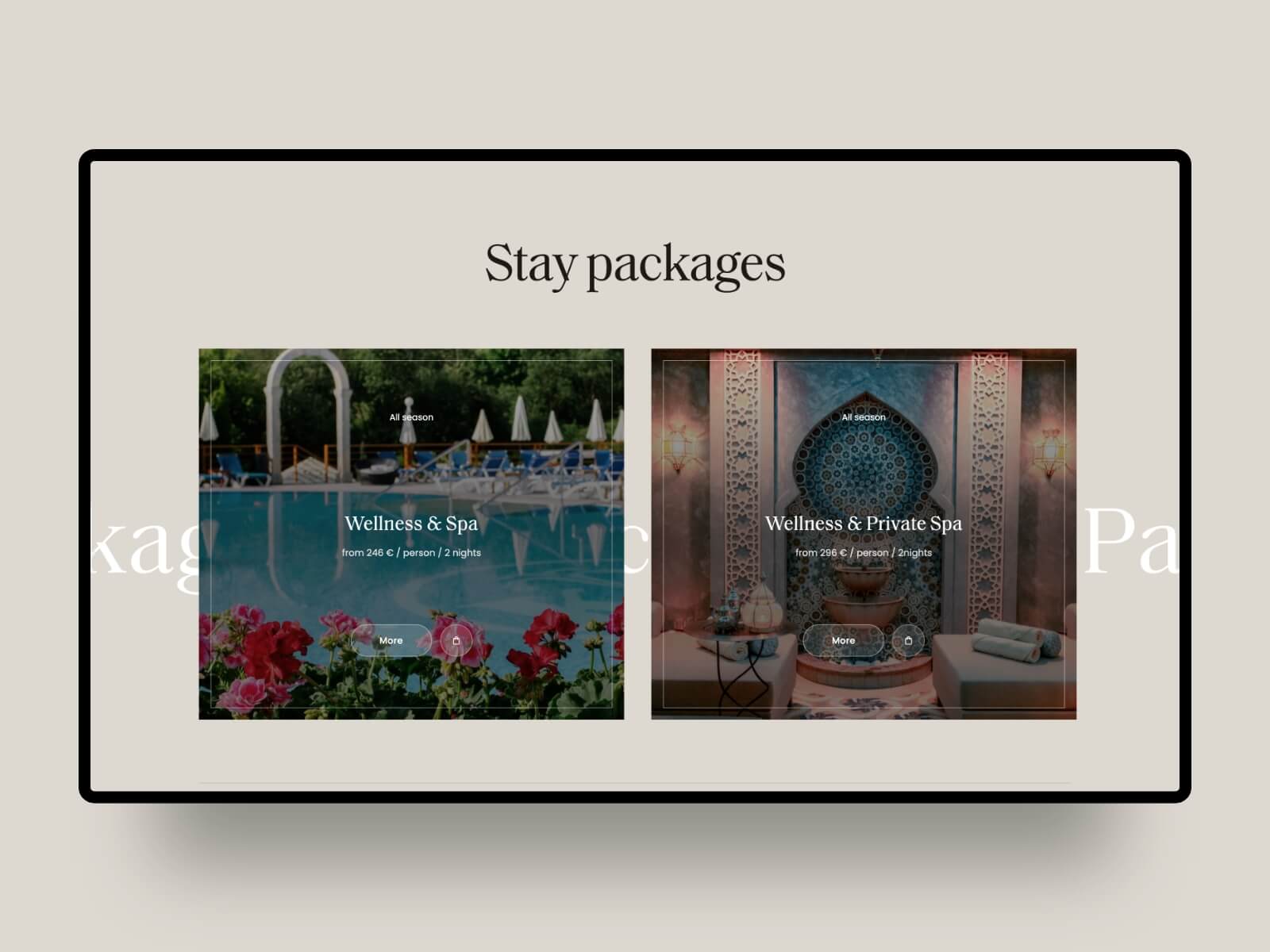 Content sections - Hotel & Spa Resort