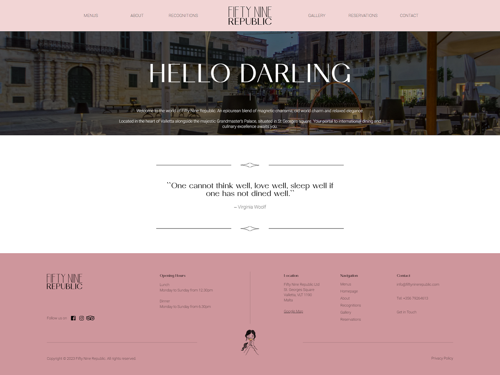 Structured footer with a touch of of playfulness through subtle illustration