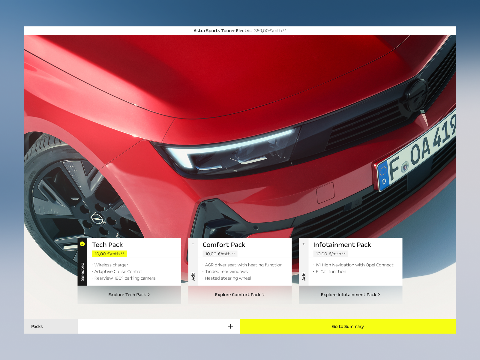 Realtime Configuration - Opel Astra Sports Tourer Electric