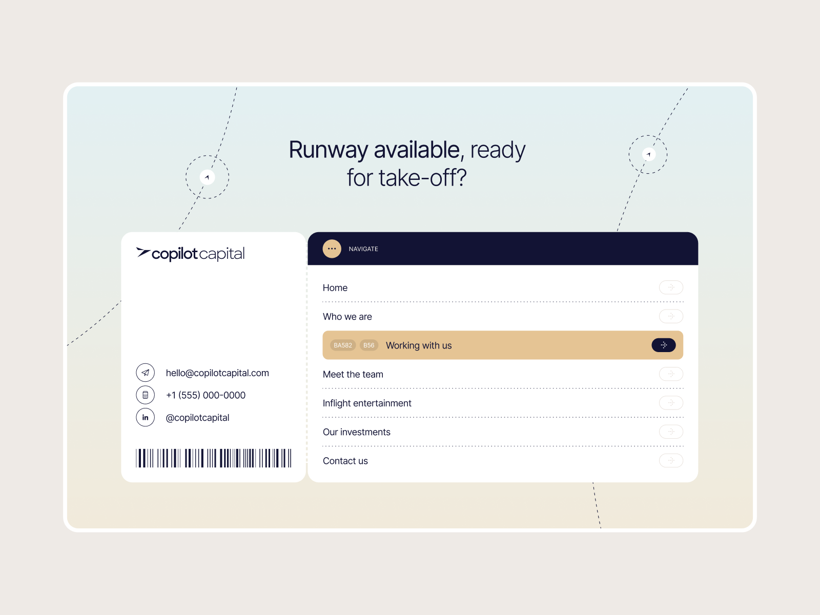Boarding Pass Style Footer