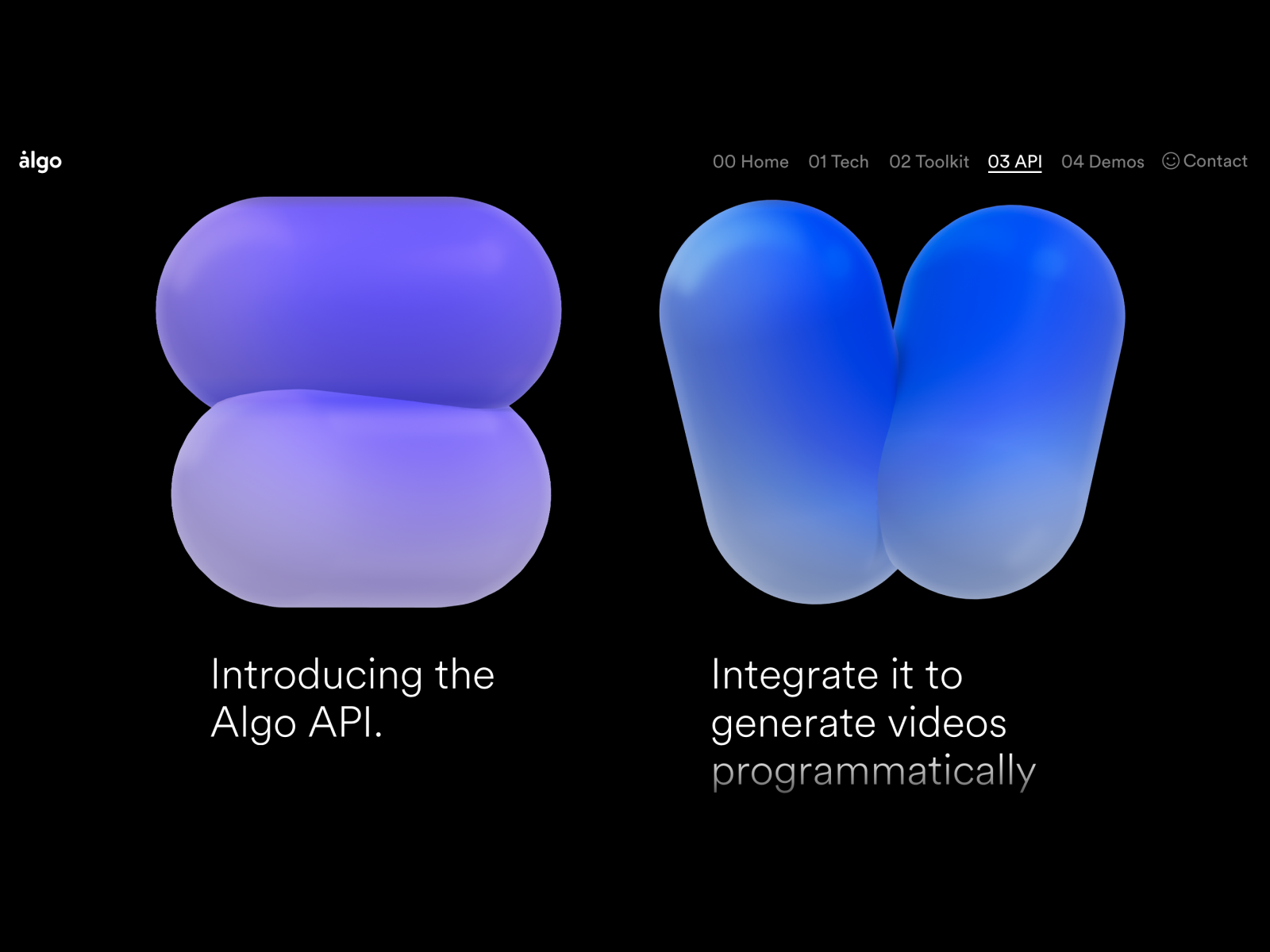 Algo API page header