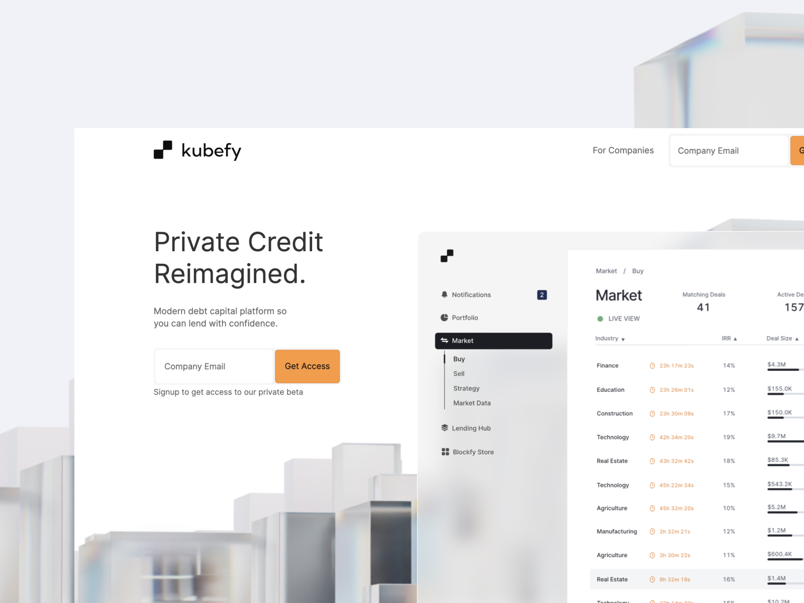 For Lenders Landing Page