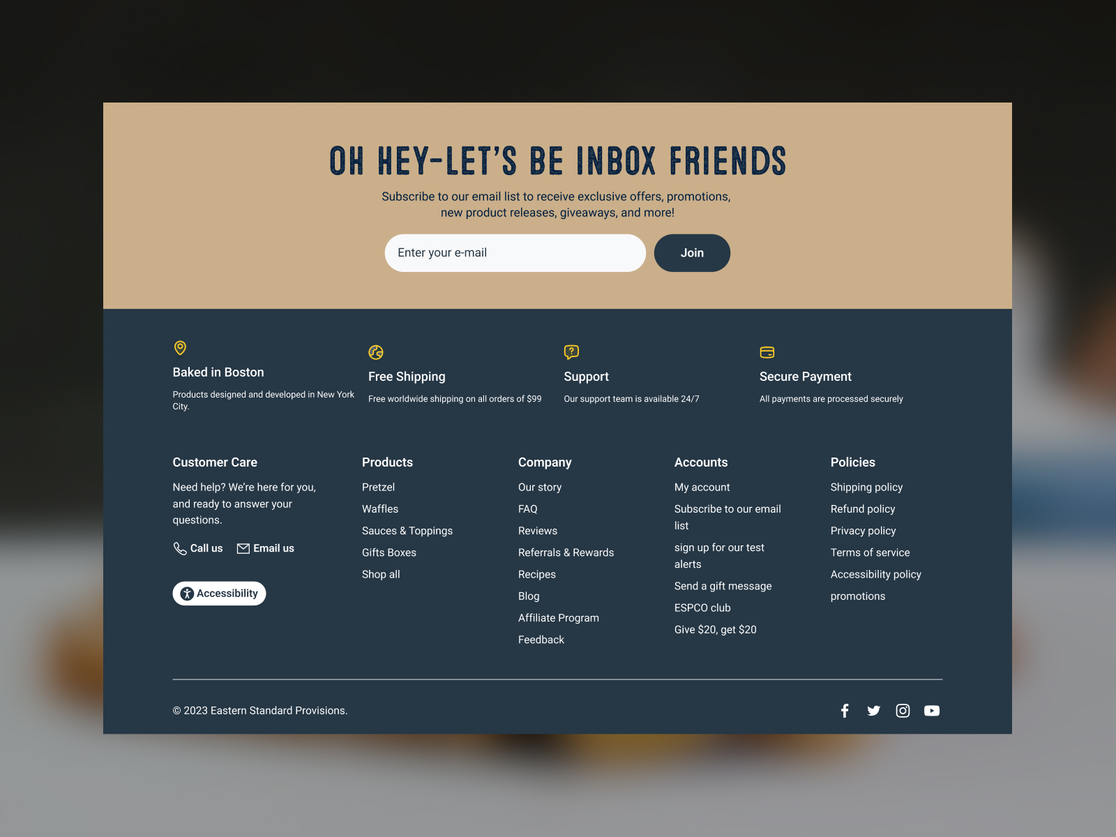 Footer & Mega Menu with Search