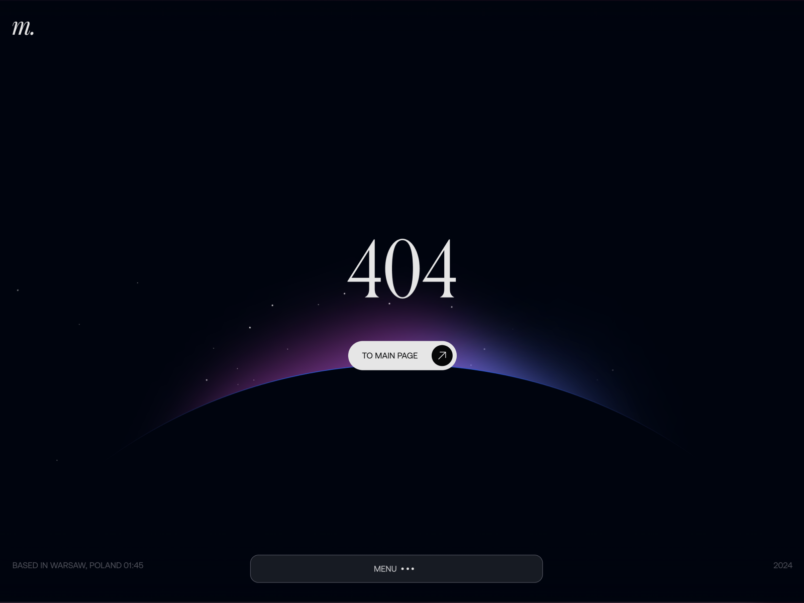 Animated 404 page